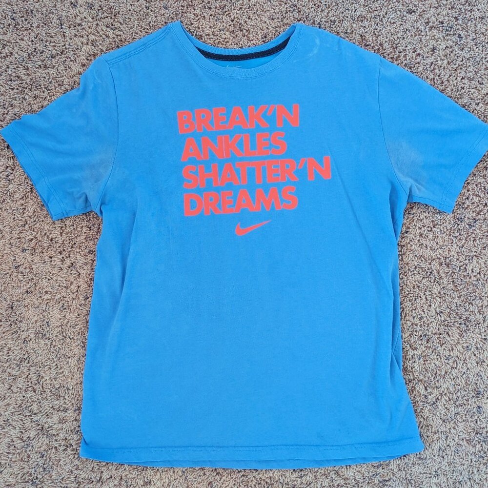 Nike Men’s Size XL Short Sleeve T Shirt Breakin Ankles Shatterin Dreams Athletic